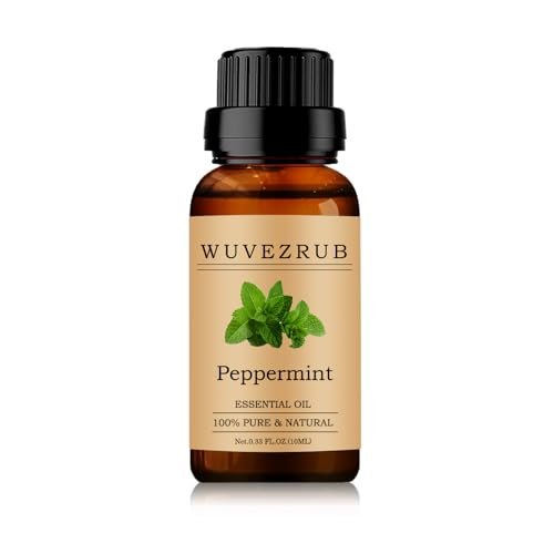 Wuvezrub Pfefferminz Ätherisches Öl 10 ml – 100 % reines und natürliches Öl für Aromatherapie-Diffuser