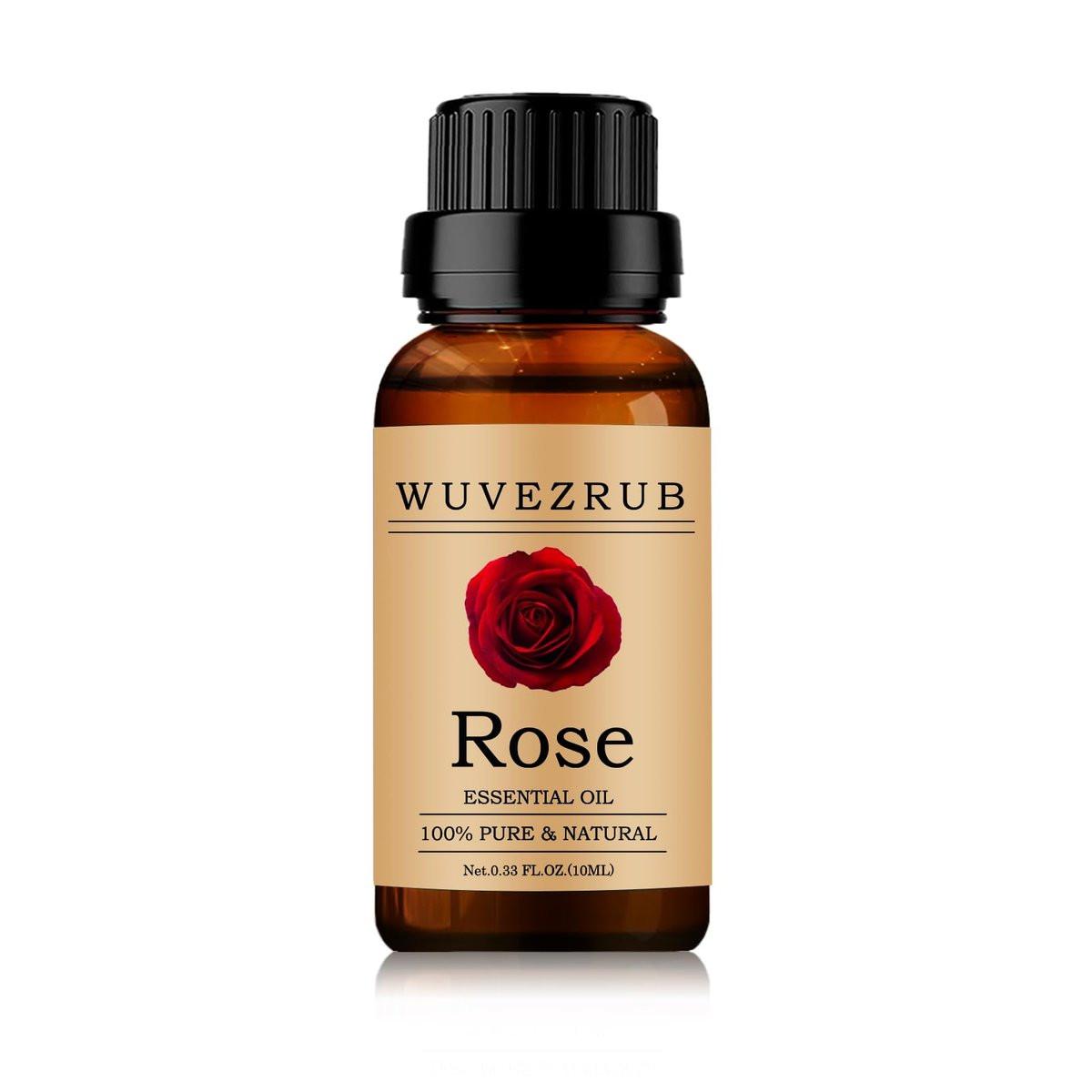 Wuvezrub Rosenöl 10ML – 100% reines und natürliches ätherisches Öl für Aromatherapie-Diffuser (0,33 Fl Oz)