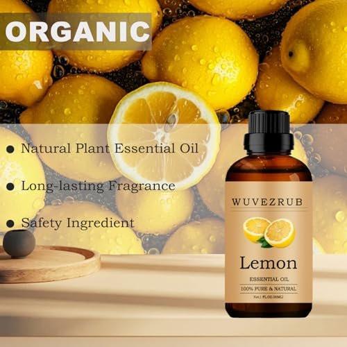 Wuvezrub Zitronen-ätherisches Öl, 30 ml - 100% rein & natürlich für Aromatherapie-Diffusor