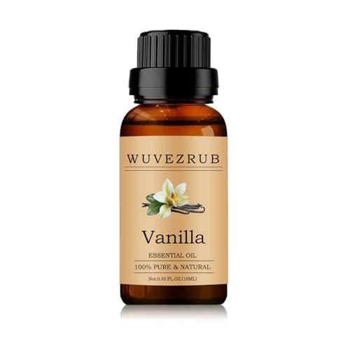 Wuvezrub Vanille Ätherisches Öl 10 ml – 100 % reines und natürliches Aromaöl für Diffuser (0,33 Fl Oz)