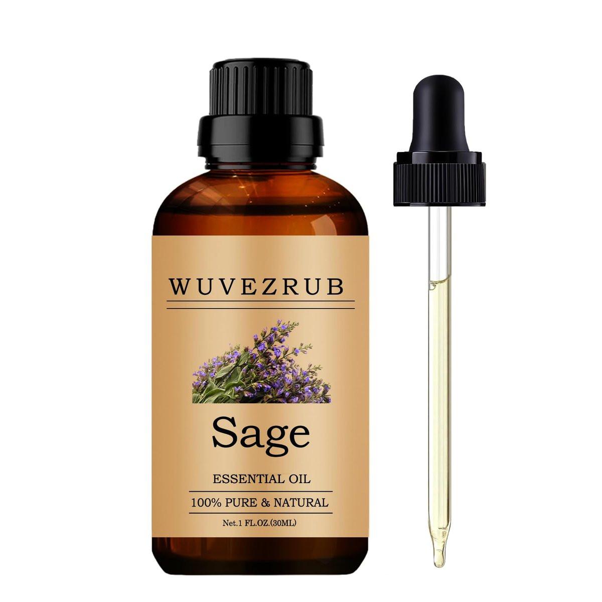 Salbei ätherisches Öl 30 ml – reines und natürliches Aromaöl für Diffuser, 1 Fl Oz
