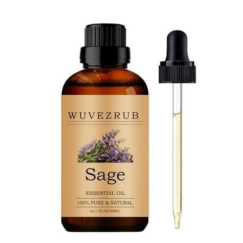 Salbei ätherisches Öl 30 ml – reines und natürliches Aromaöl für Diffuser, 1 Fl Oz