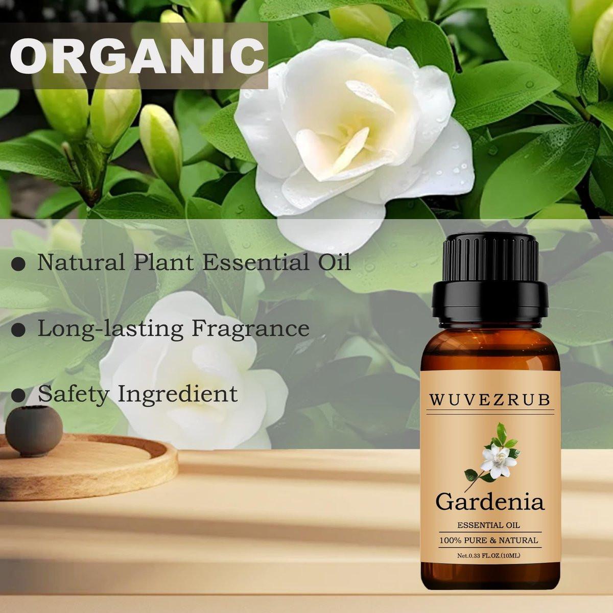 Wuvezrub Gardenie Ätherisches Öl 10ml – 100% rein und natürlich für Aromatherapie-Diffuser