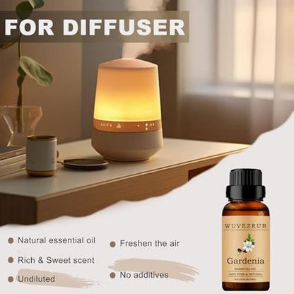 Wuvezrub Gardenie Ätherisches Öl 10ml – 100% rein und natürlich für Aromatherapie-Diffuser