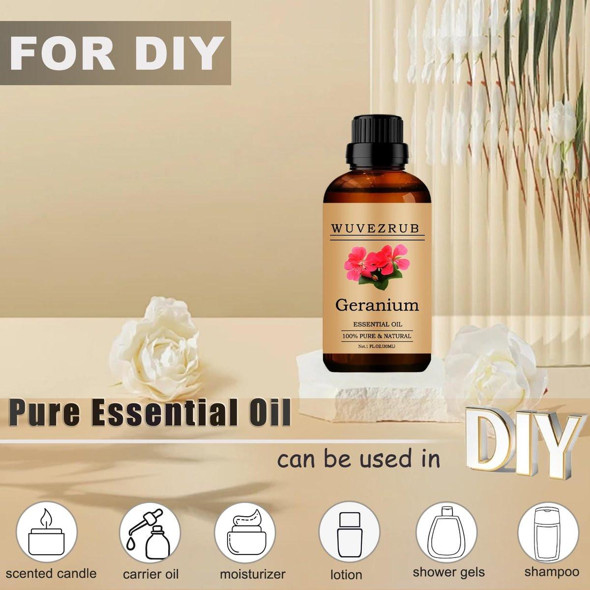 Geranien Bio Ätherisches Öl 30 ml – 100% Rein & Natürlich für Aromatherapie Diffuser