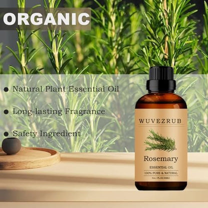 Wuvezrub Rosmarin Ätherisches Öl, 30 ml Reines und Natürliches Öl für Aromatherapie-Diffuser - 1 Fl Oz