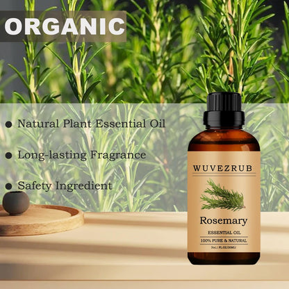 Wuvezrub Rosmarin Ätherisches Öl, 30 ml Reines und Natürliches Öl für Aromatherapie-Diffuser - 1 Fl Oz