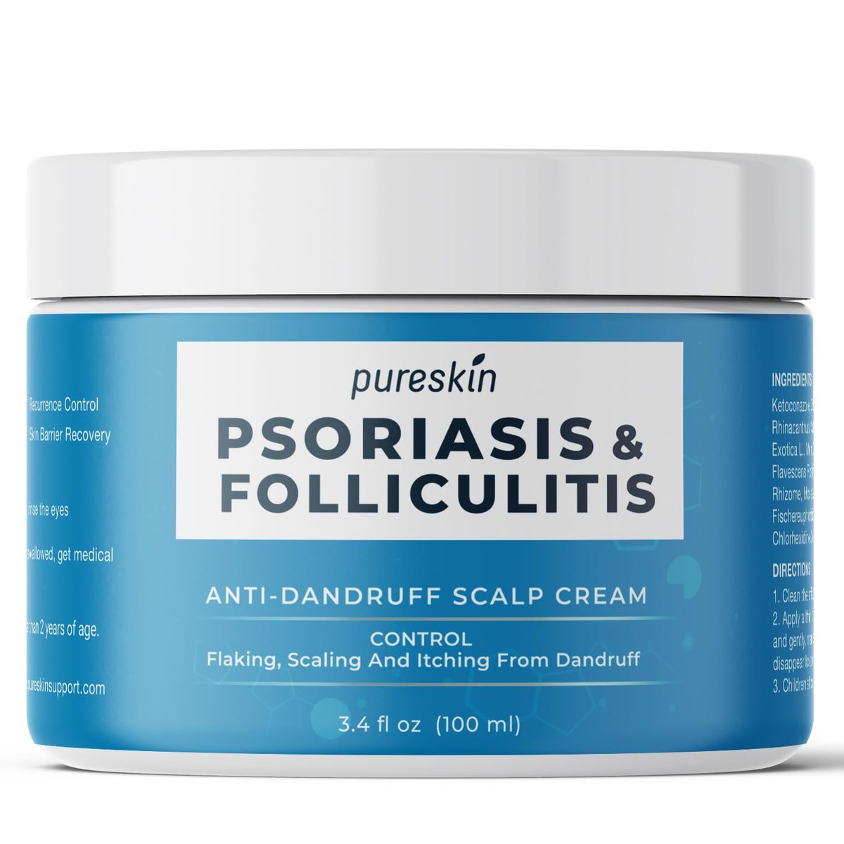 PURESKIN Kopfhautcreme gegen Psoriasis und Follikulitis – Lindert Juckreiz und Schuppenbildung, mit Kräuterextrakten, 100 ml