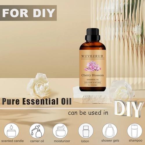 Wuvezrub Kirschblüten-Öl, 30 ml - 100% reines und natürliches ätherisches Öl für Aromatherapie-Diffuser