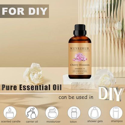 Wuvezrub Kirschblüten-Öl, 30 ml - 100% reines und natürliches ätherisches Öl für Aromatherapie-Diffuser