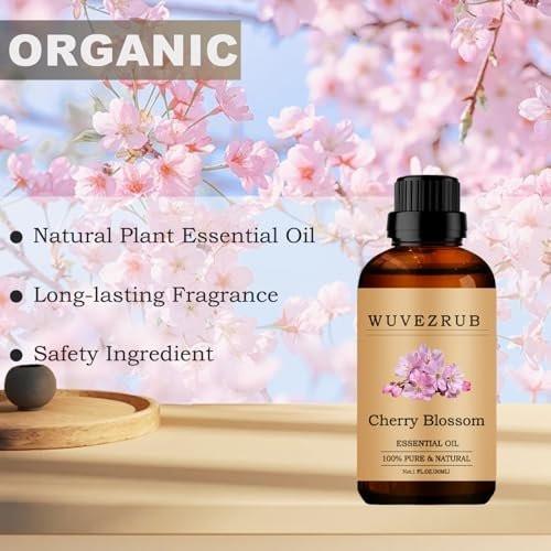 Wuvezrub Kirschblüten-Öl, 30 ml - 100% reines und natürliches ätherisches Öl für Aromatherapie-Diffuser