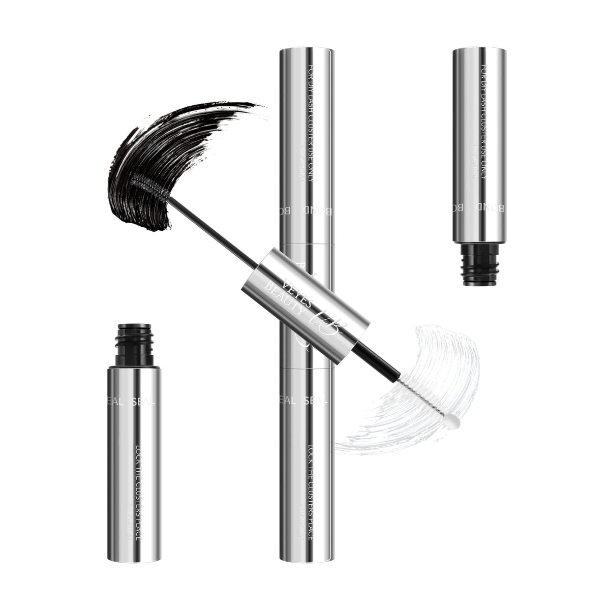 VEYESBEAUTY Lash Bond & Seal Wasserfest 2-in-1 Wimpernkleber für Wimpernverlängerungen – Lang anhaltender, starker Halt, 7ml+7ml