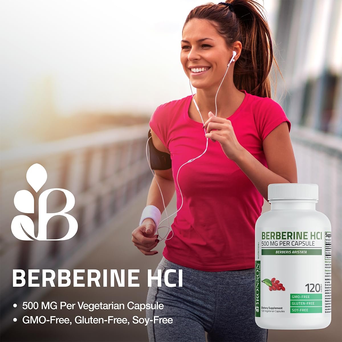 Bronson Berberin als Berberin HCI Berberis Aristata 500mg pro vegetarische Kapsel - 30 Kapseln, Nicht-GVO