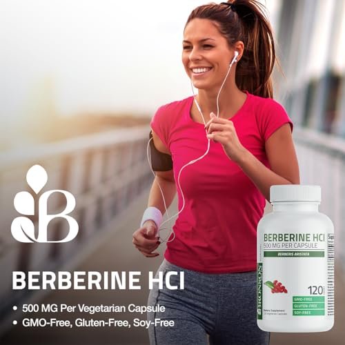 Bronson Berberin als Berberin HCI Berberis Aristata 500mg pro vegetarische Kapsel - 30 Kapseln, Nicht-GVO