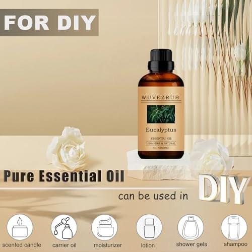 Wuvezrub Eukalyptus-Öl, 30 ml – 100 % rein und natürlich, für Aromatherapie-Diffuser, Hautpflege und Erkältungsbeschwerden