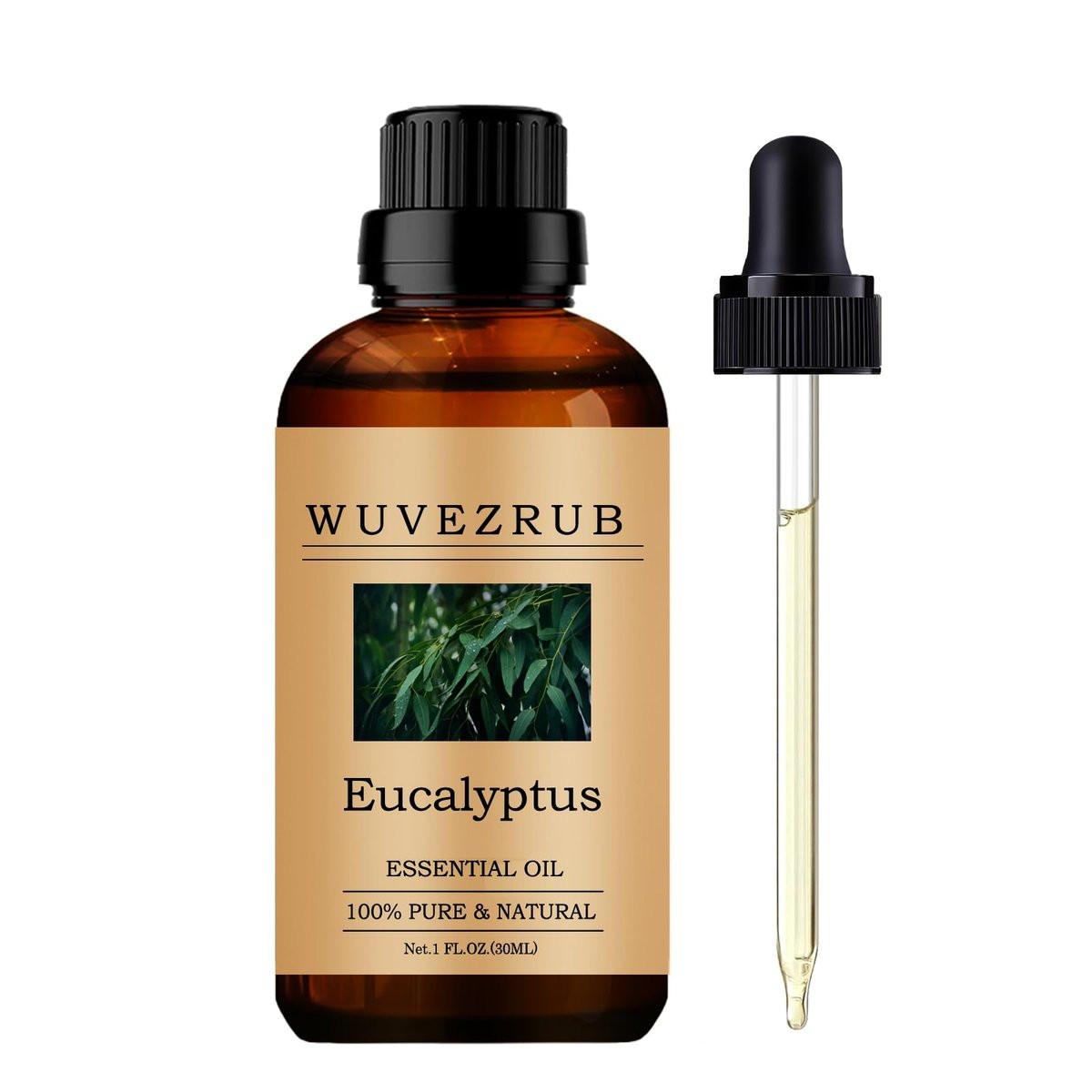 Wuvezrub Eukalyptus-Öl, 30 ml – 100 % rein und natürlich, für Aromatherapie-Diffuser, Hautpflege und Erkältungsbeschwerden