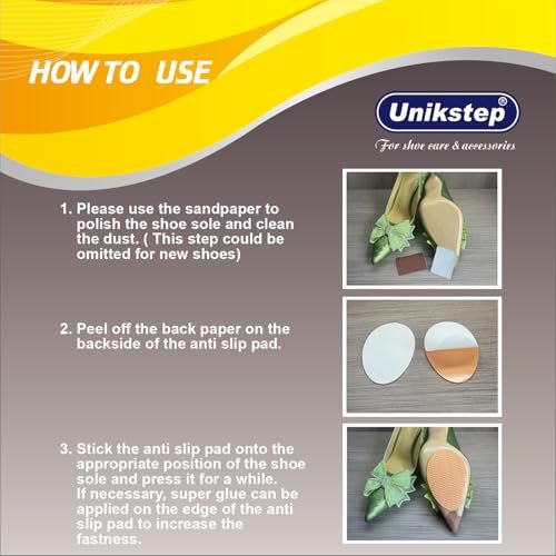 UNIKSTEP 6 Paar (12 Stück) Anti-Rutsch-Pads für Schuhsohlen, selbstklebende Gummigriffe, Geräuschreduzierung und Sohlenschutz für Vorder- und Fersenbereich (Schwarz mit Wellenmuster)