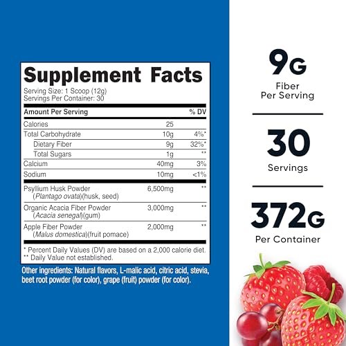 Nutricost Lösliche Ballaststoffe (Beerengeschmack) 30 Portionen - Vegan, Nicht-GVO, Glutenfrei