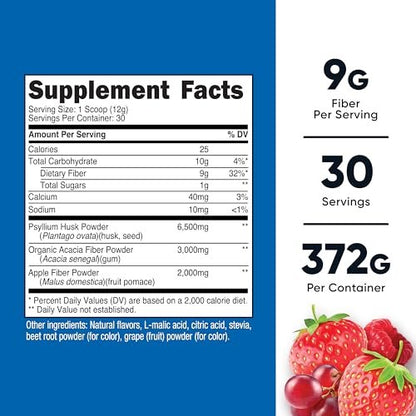 Nutricost Lösliche Ballaststoffe (Beerengeschmack) 30 Portionen - Vegan, Nicht-GVO, Glutenfrei