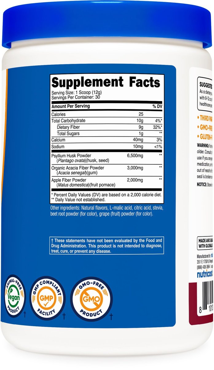 Nutricost Lösliche Ballaststoffe (Beerengeschmack) 30 Portionen - Vegan, Nicht-GVO, Glutenfrei