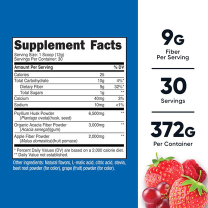 Nutricost Lösliche Ballaststoffe (Beerengeschmack) 30 Portionen - Vegan, Nicht-GVO, Glutenfrei