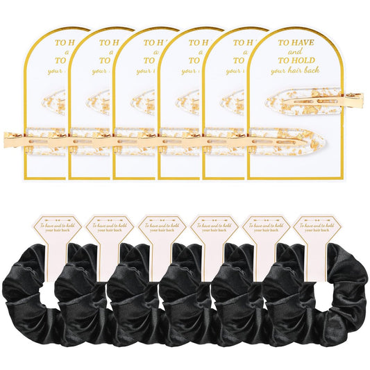 12-teiliges Brautjungfern-Geschenkset: Haarklammern & Scrunchies aus Seidensatin – Perfekt für Brautgeschenke, Hochzeitsfeiern & mehr