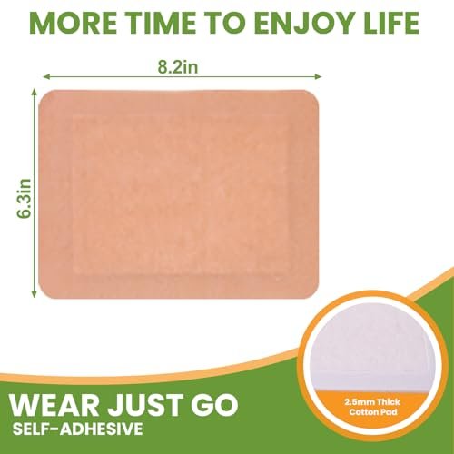 20 Stück Rizinusöl Pack Wrap 8,2 x 6,3 Zoll – Selbstklebend, saugstark, aus Bio-Baumwollflanell – Für reines Rizinusöl, auslaufsicher – Ideal für Frauen und Männer