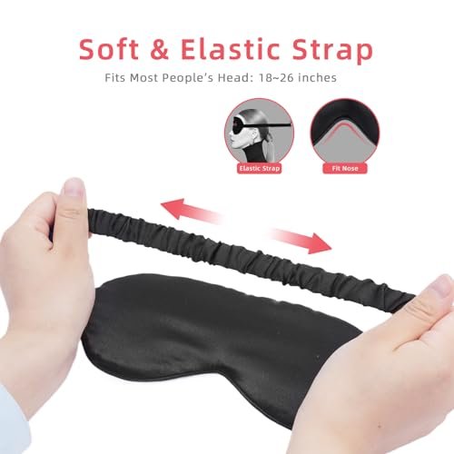 4er-Pack Seidenweiche Schlafmaske – Lustige Satin-Augenmaske für erholsamen Schlaf, verstellbarer elastischer Riemen, geeignet für Männer und Frauen