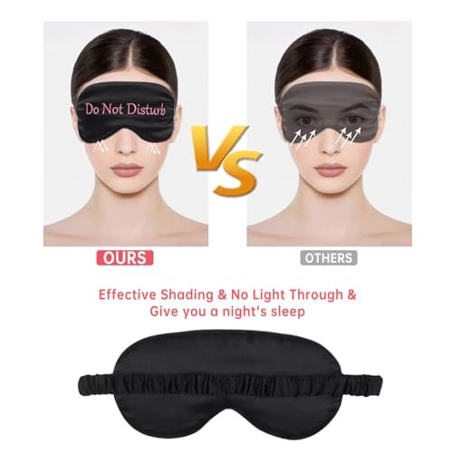 4er-Pack Seidenweiche Schlafmaske – Lustige Satin-Augenmaske für erholsamen Schlaf, verstellbarer elastischer Riemen, geeignet für Männer und Frauen