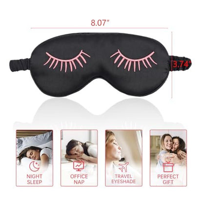 4er-Pack Seidenweiche Schlafmaske – Lustige Satin-Augenmaske für erholsamen Schlaf, verstellbarer elastischer Riemen, geeignet für Männer und Frauen