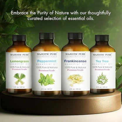 Majestic Pure Lavendel Öl 100% rein und natürlich - 2 Fl Oz mit Pipette - Ätherisches Öl für Diffuser, Aromatherapie, Seifen- und Kerzenherstellung