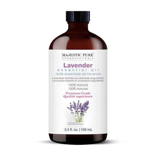 Majestic Pure Lavendel Ätherisches Öl mit Glaspipette - 100% rein und natürlich - Ätherische Öle für Diffuser, Aromatherapie, Seifen- und Kerzenherstellung, 100 ml