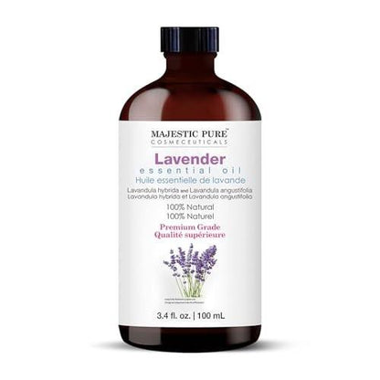 Majestic Pure Lavendel Ätherisches Öl mit Glaspipette - 100% rein und natürlich - Ätherische Öle für Diffuser, Aromatherapie, Seifen- und Kerzenherstellung, 100 ml