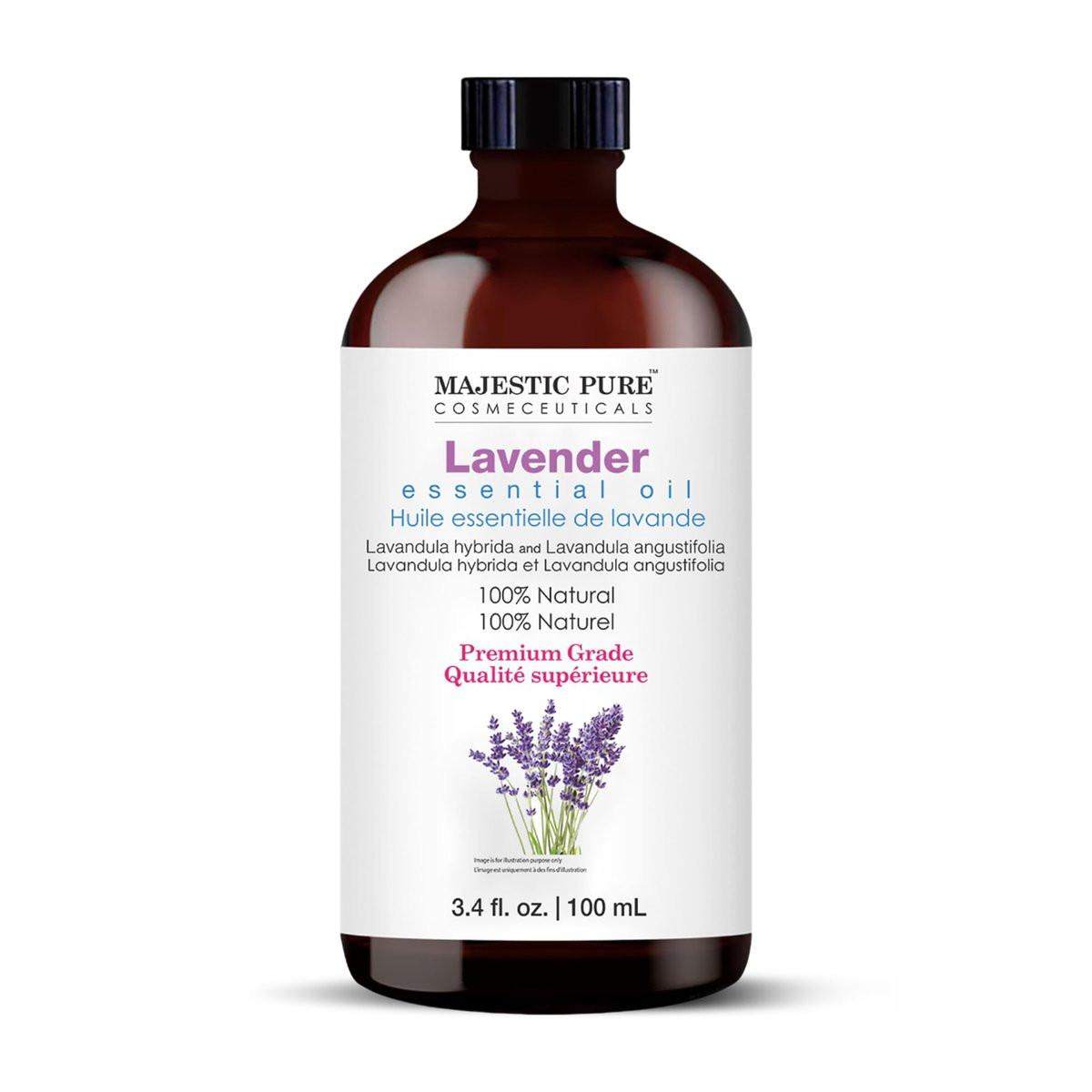 Majestic Pure Lavendel Ätherisches Öl mit Glaspipette - 100% rein und natürlich - Ätherische Öle für Diffuser, Aromatherapie, Seifen- und Kerzenherstellung, 100 ml