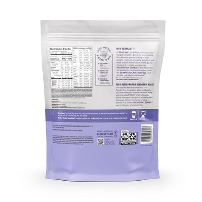SlimFast High Protein Smoothie Mix Plus Fruchtpulver, Mahlzeitenersatz-Pulver mit Ballaststoffen und Vitamin C, 21 Portionen, 1,29 Pfund, Erdbeer-Banane (Verpackung kann variieren)
