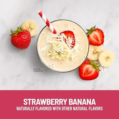 SlimFast High Protein Smoothie Mix Plus Fruchtpulver, Mahlzeitenersatz-Pulver mit Ballaststoffen und Vitamin C, 21 Portionen, 1,29 Pfund, Erdbeer-Banane (Verpackung kann variieren)