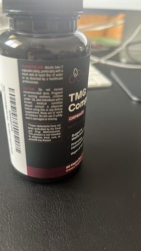 TMG Trimethylglycin Supplement mit Methyl-B-Komplex – 500 mg Betain TMG mit methylierten B-Vitamin-Co-Faktoren für Herz- und Leberunterstützung – Vegan &amp; Non-GMO (1 Monatsvorrat)