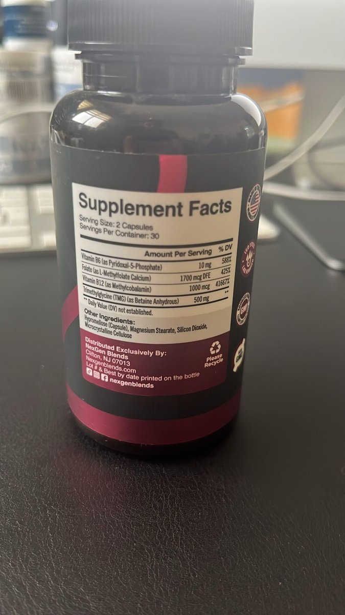 TMG Trimethylglycin Supplement mit Methyl-B-Komplex – 500 mg Betain TMG mit methylierten B-Vitamin-Co-Faktoren für Herz- und Leberunterstützung – Vegan &amp; Non-GMO (1 Monatsvorrat)