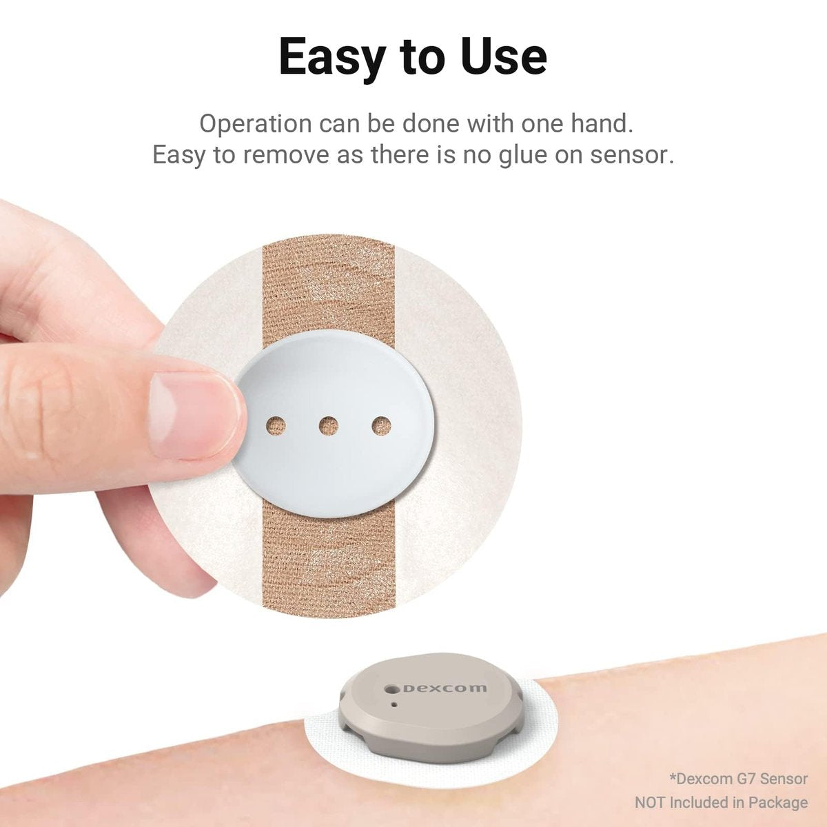 KOVOQ - Wiederverwendbare Dexcom G7 Hardshell-Abdeckungen, 2er-Pack Zusatzabdeckungen reduzieren Kompressions-Lows, maßgeschneidert für Dexcom G7 und Stelo CGM-Sensoren (inkl. 4er-Pack Dexcom G7 und Stelo Klebepflaster)