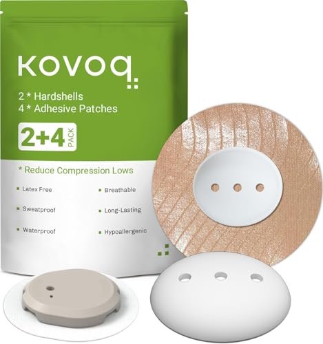 KOVOQ - Wiederverwendbare Dexcom G7 Hardshell-Abdeckungen, 2er-Pack Zusatzabdeckungen reduzieren Kompressions-Lows, maßgeschneidert für Dexcom G7 und Stelo CGM-Sensoren (inkl. 4er-Pack Dexcom G7 und Stelo Klebepflaster)