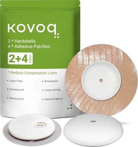 KOVOQ Wiederverwendbare Libre 3 & Plus Hardshell-Abdeckungen, 2er-Pack Aufsteckkappen reduzieren Kompressions-Lows, maßgeschneidert für Freestyle Libre 3 CGM-Sensoren (inkl. 4 wasserdichter Klebepflaster)