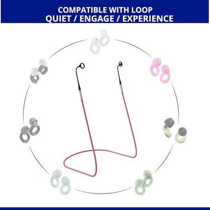 Magnetisches Verbindungskabel kompatibel mit Loop Earplugs Quiet/Engage/Experience – inklusive Aufbewahrungsbox – magnetische zugfeste Sicherheitskordel – Zubehör (1er-Pack, Speckled Pink, Einheitsgröße)