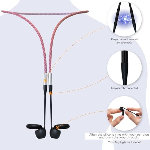 Magnetisches Verbindungskabel kompatibel mit Loop Earplugs Quiet/Engage/Experience – inklusive Aufbewahrungsbox – magnetische zugfeste Sicherheitskordel – Zubehör (1er-Pack, Speckled Pink, Einheitsgröße)