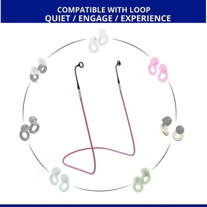 Magnetisches Verbindungskabel kompatibel mit Loop Earplugs Quiet/Engage/Experience – inklusive Aufbewahrungsbox – magnetische zugfeste Sicherheitskordel – Zubehör (1er-Pack, Speckled Pink, Einheitsgröße)