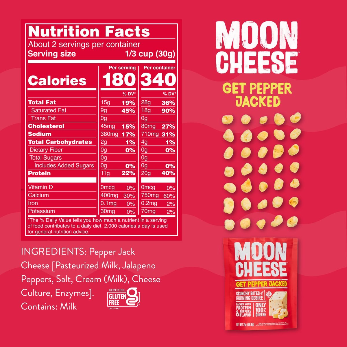 Moon Cheese Sortenpaket – Cheddar, Gouda & Pepper Jack – Knuspriger, proteinreicher Käsessnack – Glutenfrei, Keto-freundlich, 100% echter Käse – 2 Unzen (3er-Pack)