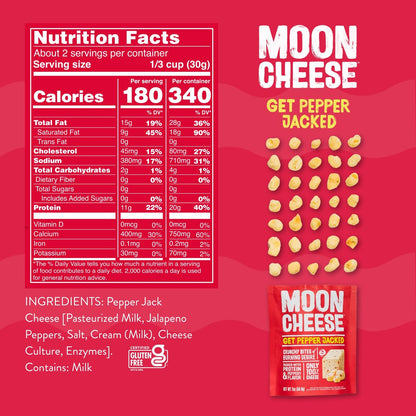 Moon Cheese Sortenpaket – Cheddar, Gouda & Pepper Jack – Knuspriger, proteinreicher Käsessnack – Glutenfrei, Keto-freundlich, 100% echter Käse – 2 Unzen (3er-Pack)