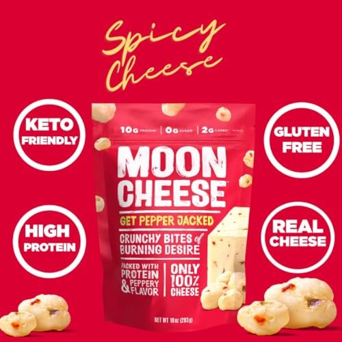 Moon Cheese Sortenpaket – Cheddar, Gouda & Pepper Jack – Knuspriger, proteinreicher Käsessnack – Glutenfrei, Keto-freundlich, 100% echter Käse – 2 Unzen (3er-Pack)