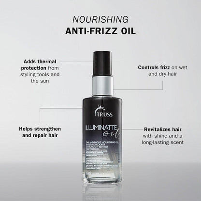 TRUSS Illuminatte Haaröl – Pflegendes Öl für geschädigtes, brüchiges & widerspenstiges Haar mit Hitzeschutz – 2,02 Fl Oz