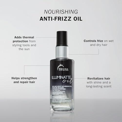 TRUSS Illuminatte Haaröl – Pflegendes Öl für geschädigtes, brüchiges & widerspenstiges Haar mit Hitzeschutz – 2,02 Fl Oz