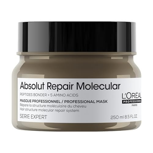 L'Oréal Professionnel Paris Absolut Repair Molecular Haarmaske – Repariert Schäden und stellt die Stärke für extrem trockenes, geschädigtes Haar wieder her, extra entwirrend und feuchtigkeitsspendend, Peptide Bonder